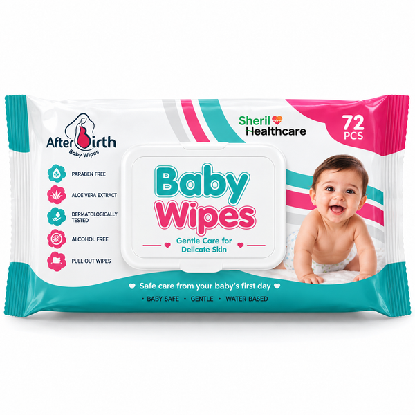 AfterBirth baby wipes 72 pcs with 99% water – pack front view