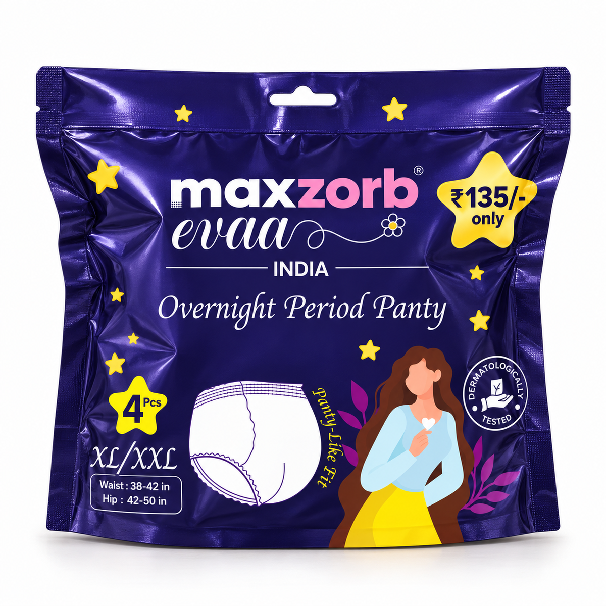 Maxzorb Evaa overnight period panty – XL/XXL size pack