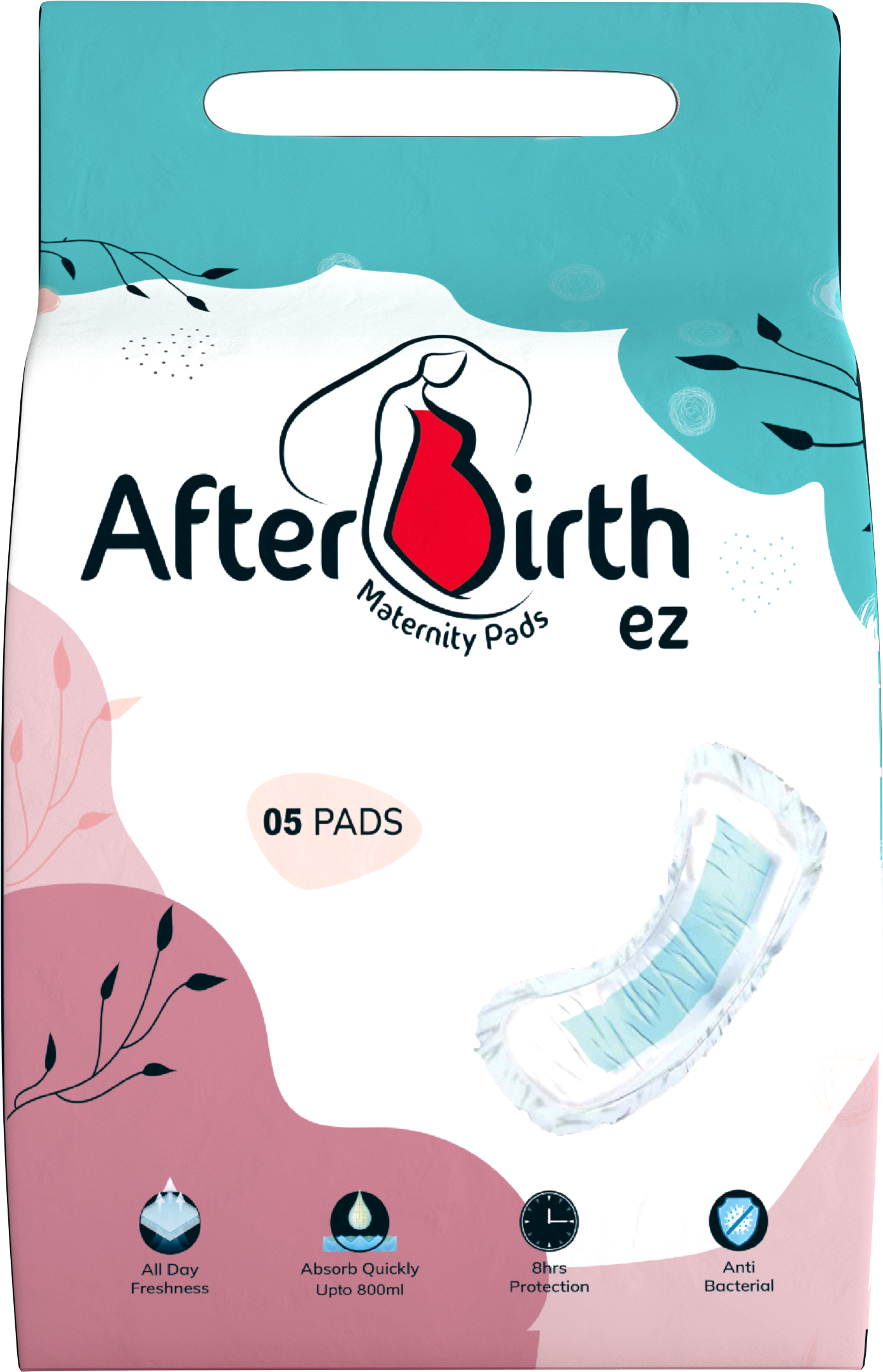 AfterBirth Ez | Maternity Pads | Pack of 4 Pads | Fixator Free