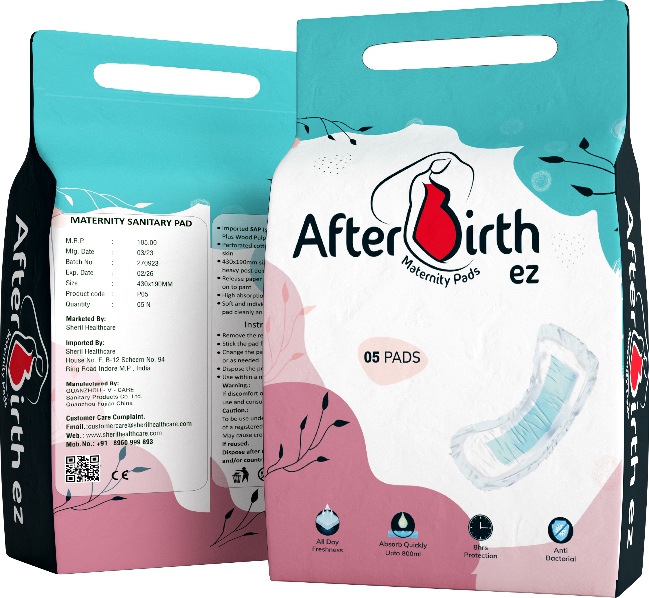 AfterBirth Ez | Maternity Pads | Pack of 4 Pads | Fixator Free