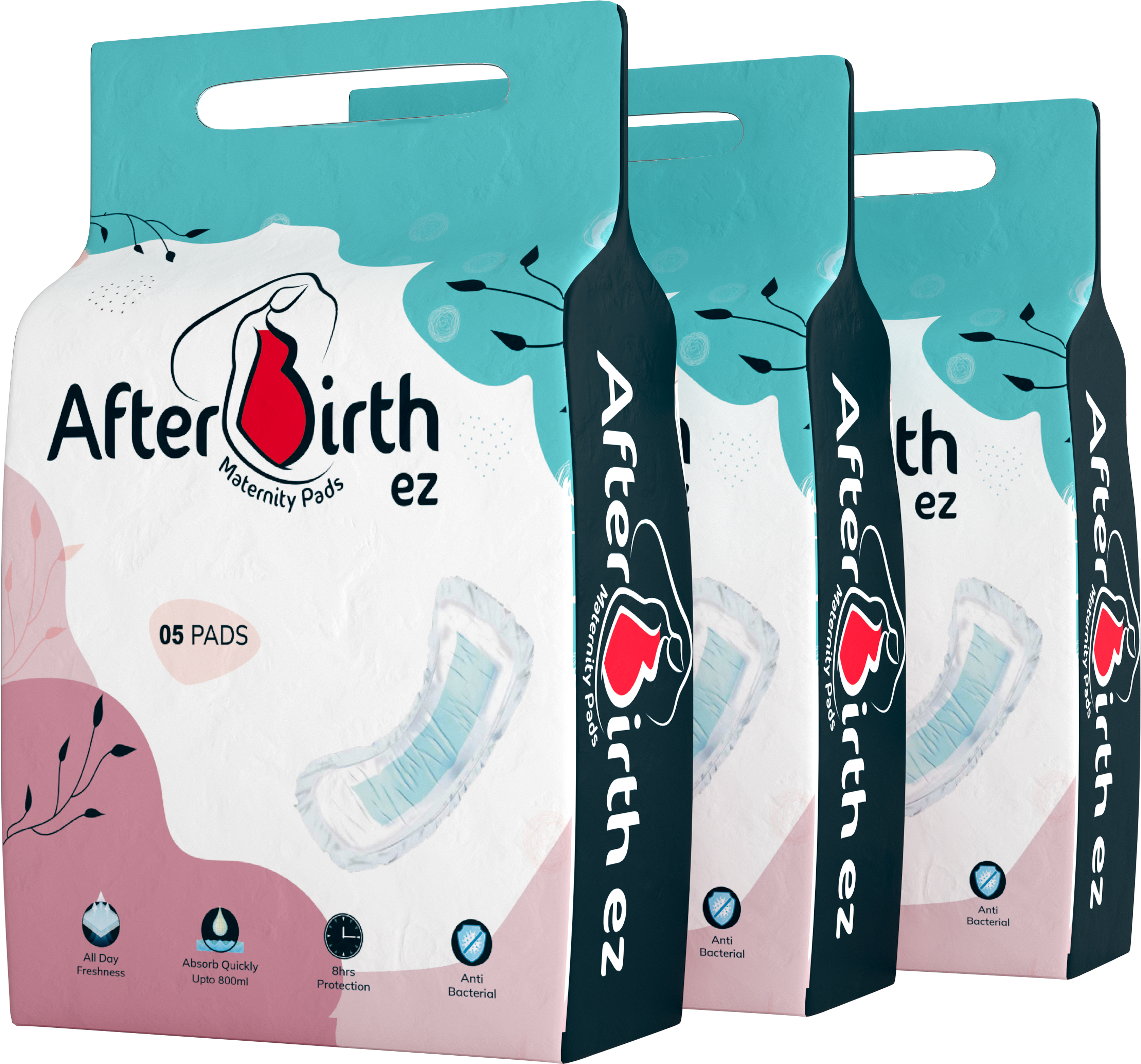 AfterBirth Ez | Maternity Pads | Pack of 4 Pads | Fixator Free