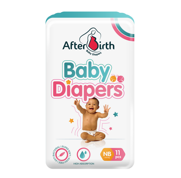 AfterBirth newborn baby diapers NB size – pack front view