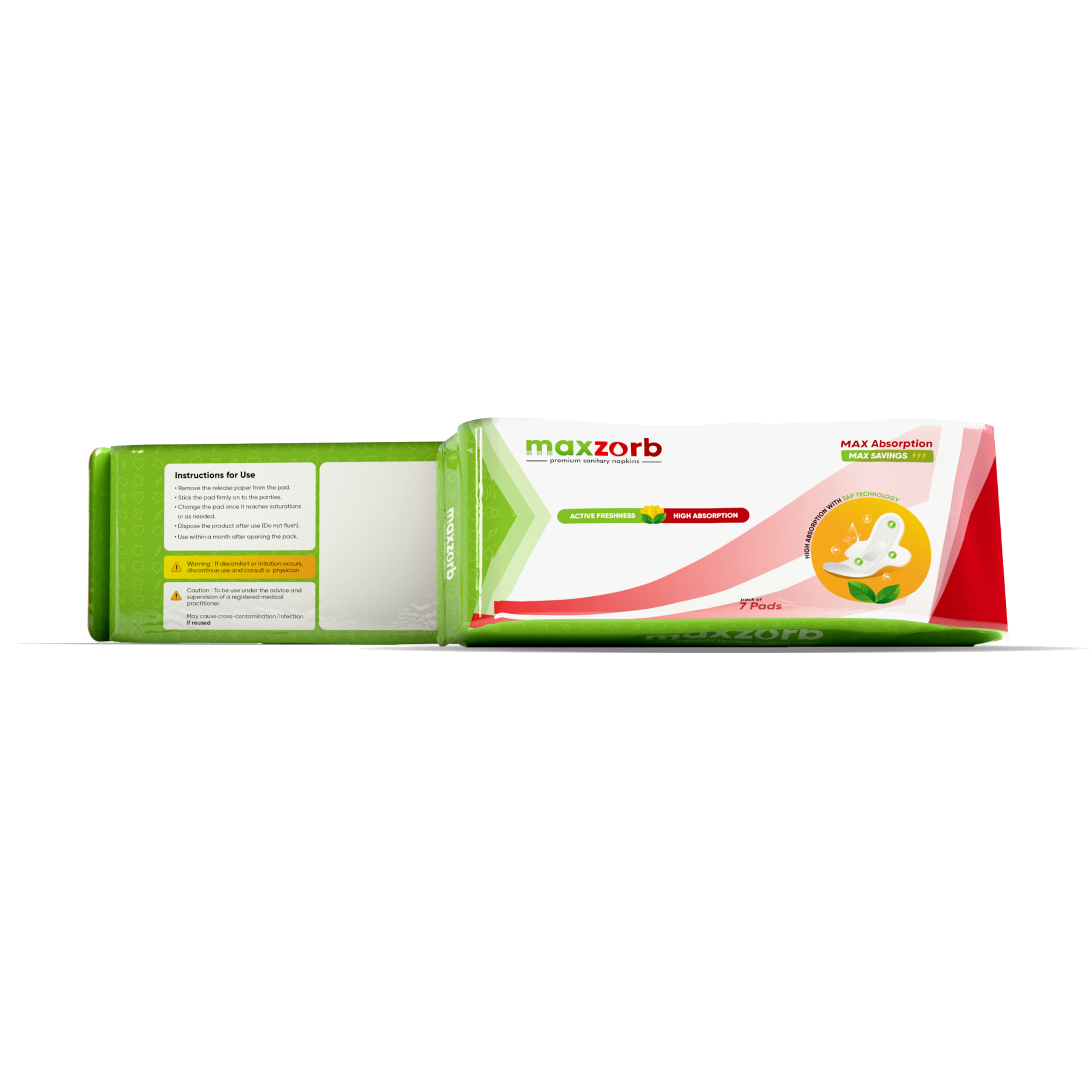 Maxzorb Sanitary Napkins | Pack of 5 ( Total 35 Pcs )