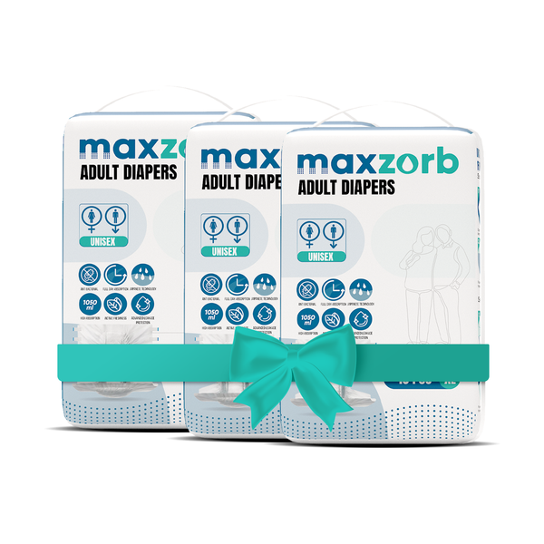 Maxzorb adult diapers combo pack of 3 – pack front view