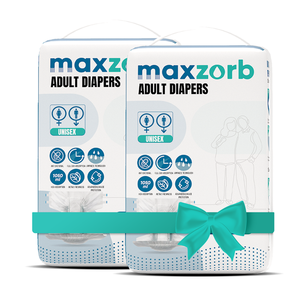 Maxzorb adult diapers combo pack of 2 – pack front view