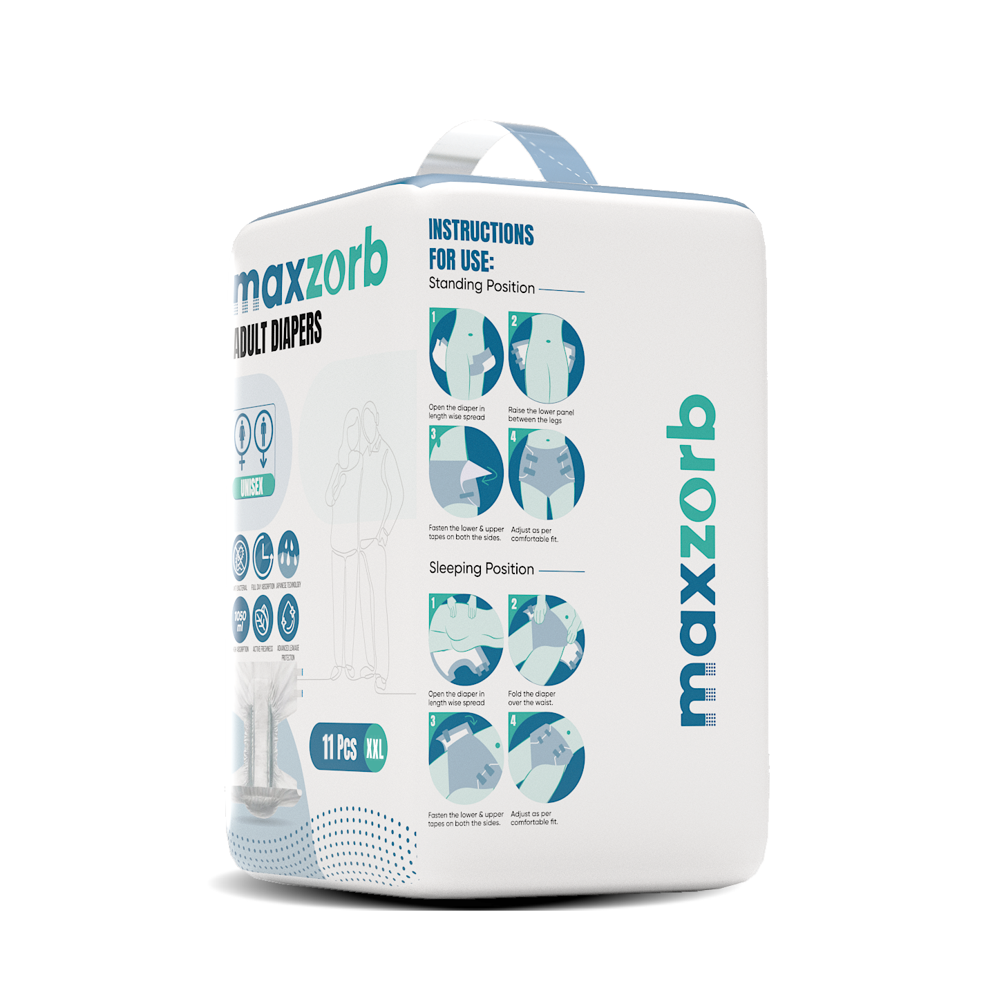 Maxzorb Adult Diapers Combo Pack | Pack of 3