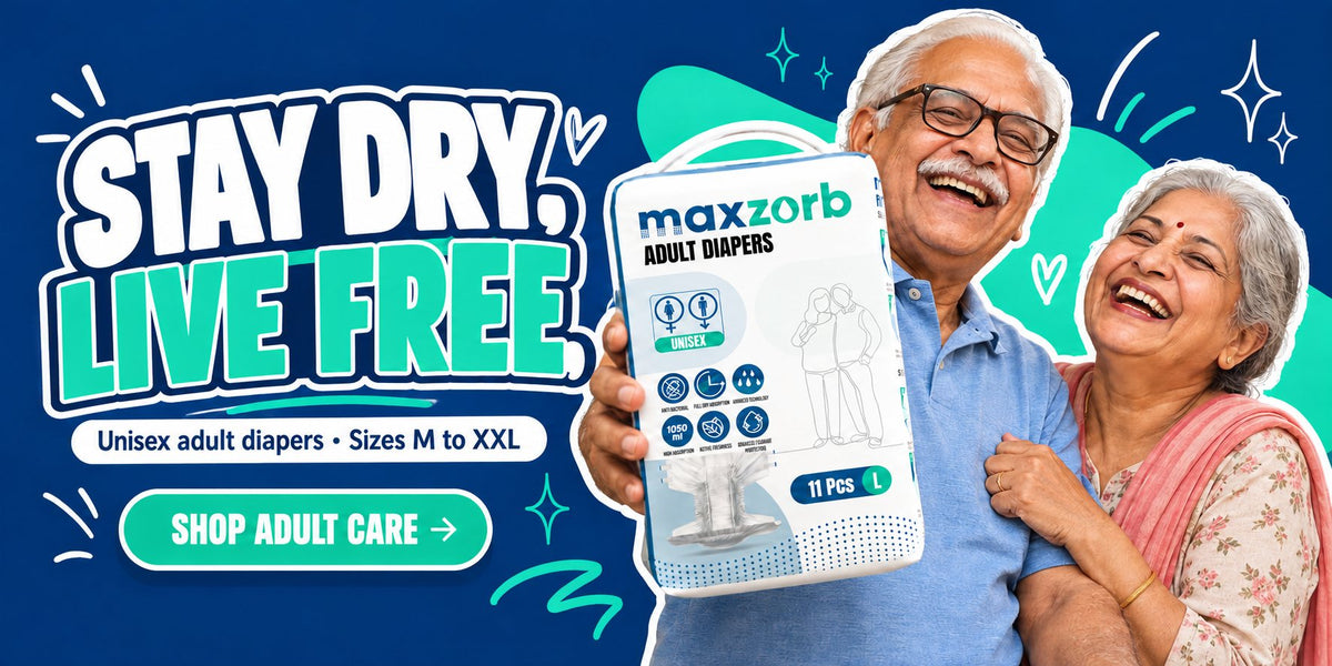 Maxzorb unisex adult diapers in sizes M to XXL
